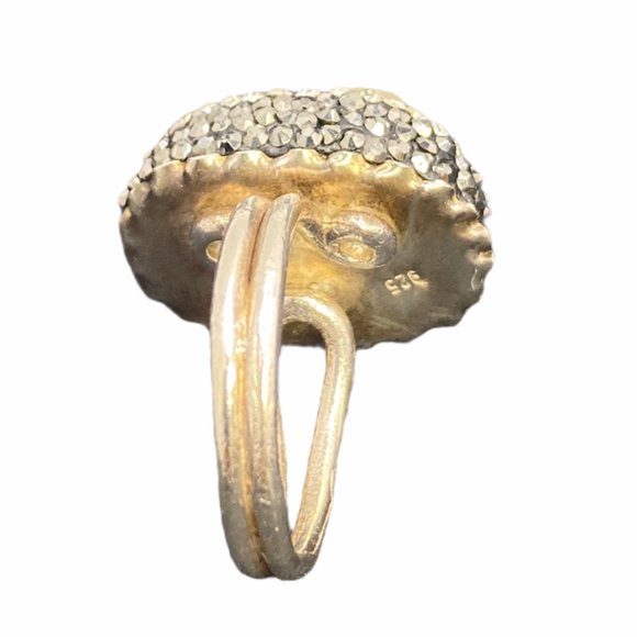 Natural Quartz Druzy Sparkling Cluster Ring 925 Silver Size 7.5 - Picture 5 of 11